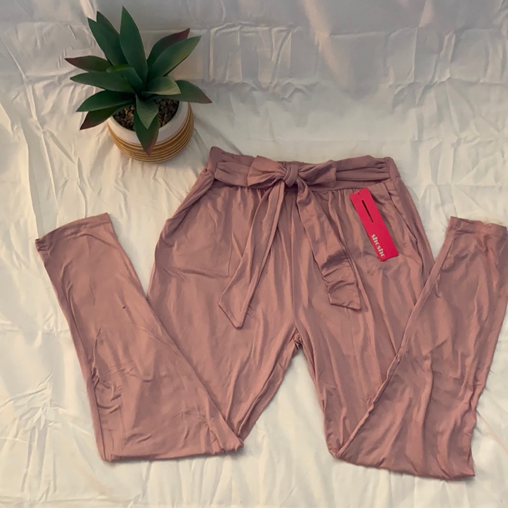 PINK PAPER BAG PANTS